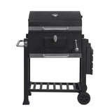 BukkitBow houtskoolbarbecue van staal met 2 grillroosters, verplaatsbaar, afmetingen 113x45,5x100 cm, geschikt voor buiten gebruik