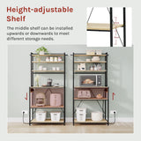 BukkitBow - Industrieel Keukenrek met Stopcontact en 6 Open Planken