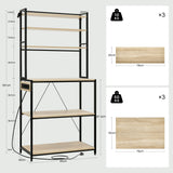 BukkitBow - Industrieel Keukenrek met Stopcontact en 6 Open Planken