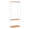 Industrieel BukkitBow kledingrek met 2 legplanken, 167 cm hoog, staal en hout, geschikt voor kleding en accessoires
