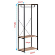 Industrieel kledingrek van BukkitBow met 2 legplanken, 167 cm hoog, stevig metalen frame voor kledingopslag