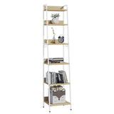 Industrieel ladderrek boekenkast van BukkitBow met 6 planken, 4 haken en metalen afwerking voor stijlvolle opbergruimte