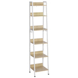 Industrieel ladderrek boekenkast van BukkitBow met 6 planken, 4 haken en metalen constructie voor gezellige opbergruimte