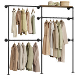 Industrieel BukkitBow wandmontage kledingrek van metaal, open ontwerp voor het ophangen van kleding, industrieel stijl.