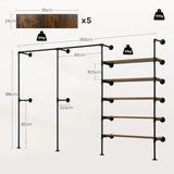 Industrieel wandmontage kledingrek van BukkitBow, open metalen ontwerp voor moderne kledingpresentatie