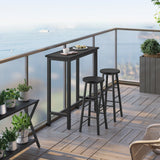 Industriële BukkitBow bartafel met metalen frame, 100cm hoog, stevige houten blad, moderne design voor eet- of barruimte.