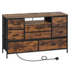 Industriële BukkitBow commode met 8 laden, ingebouwde stopcontacten en LED-verlichting, modern dressoir voor diverse ruimtes