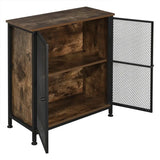 Industriële BukkitBow dressoir met staal en hout, ruime opbergruimte, 70x30x80cm, eenvoudig te monteren.