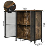 Industriële BukkitBow dressoir met staal en hout, ruime opbergruimte, eenvoudig te monteren, 70x30x80cm.
