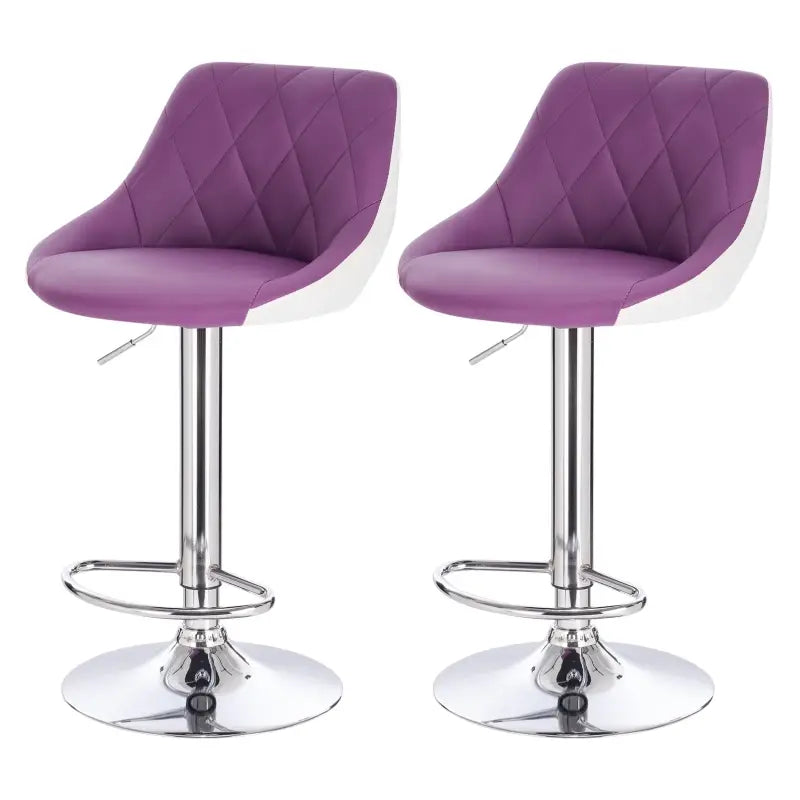 BukkitBow industriële set van 2 barkrukken met rugleuning, verstelbare zithoogte 60-82 cm en voetsteun, zwart metalen frame.