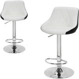 BukkitBow industriële set van 2 barkrukken met rugleuning, verstelbare zithoogte 60-82cm en voetensteun, zwart met houten details