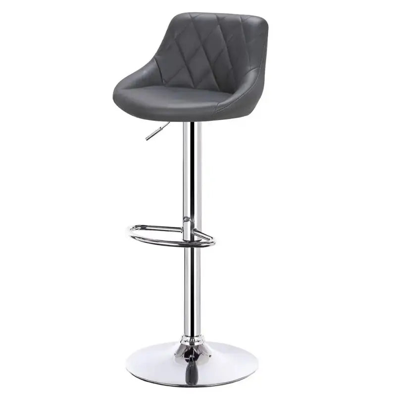 BukkitBow industriële velvet barkruk met rugleuning en verstelbare zithoogte van 60-82cm op een houten vloer