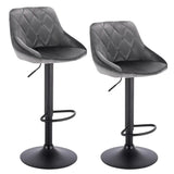 Set van 2 BukkitBow industriële velvet barkrukken met rugleuning en verstelbare zithoogte, 60-82 cm, stijlvolle zitopties.