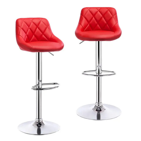 Set van 2 industriële velvet barkrukken van BukkitBow met rugleuning en verstelbare zithoogte, 60-82 cm, stijlvolle zitopties