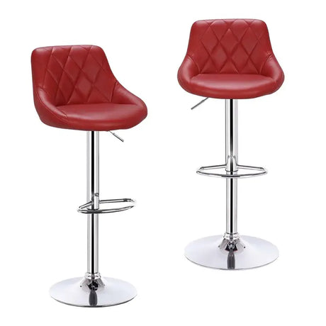 Set van 2 industriële velvet barkrukken van BukkitBow met rugleuning en verstelbare zithoogte, 60-82 cm hoog.