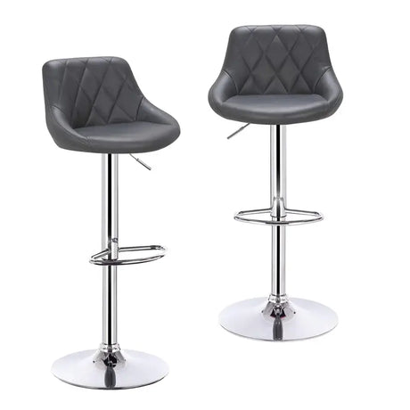 Set van 2 BukkitBow industriële velvet barkruken met rugleuning en verstelbare zithoogte, 60-82 cm, elegante en comfortabele barkrukken.