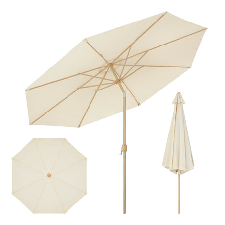 BukkitBow kantelbare tuinparasol met sling, 300cm diameter, UV-bescherming, geschikt voor tuin of terras