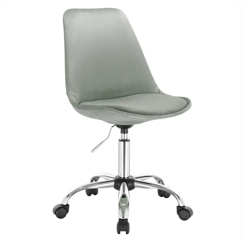 BukkitBow bureaustoel met draaibaar ontwerp, verstelbare hoogte, faux leer en fluwelen bekleding, stalen basis, zithoogte 48,5-60,5 cm