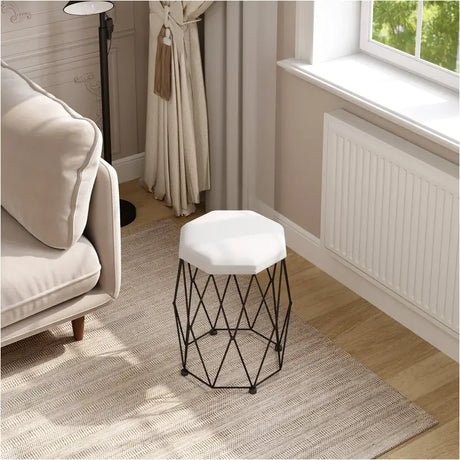 BukkitBow kapkruk met fluwelen zitting en metalen frame, moderne design kruk voor zitcomfort en stijl.
