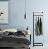 BukkitBow kledingrek met eiken rail en stevig frame, ruimtebesparend en eenvoudig te installeren, 40x40x140 cm.