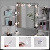 BukkitBow kaptafel met spiegel en LED-verlichting, 90x75x45 cm, houten make-up tafel met opbergruimte en stijlvolle uitstraling.