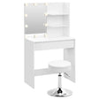 BukkitBow kaptafel set met verstelbare kruk, LED-verlichting en spiegel voor een stijlvolle make-up of haarstyling.