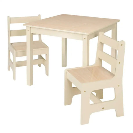 BukkitBow kinder tafel met 2 stoelen set, multifunctioneel MDF, afmetingen 60x60x55cm, geschikt voor kinderen, kleurrijk design
