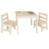 BukkitBow kinder tafel met 2 stoelen set, multifunctioneel MDF, afmetingen 60x60x55 cm, geschikt voor kinderen