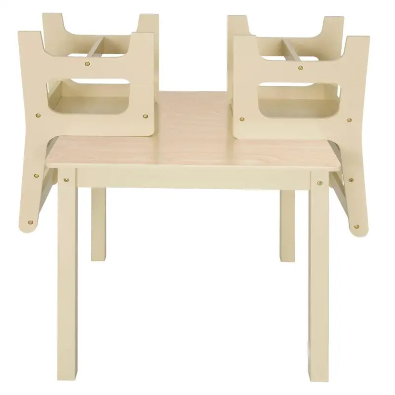 BukkitBow kinder tafel met 2 stoelen set, multifunctioneel MDF, compact 60x60x55cm, geschikt voor kinderen, stevig en praktisch