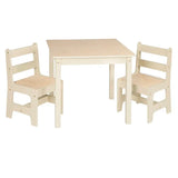 BukkitBow kinder tafel met 2 stoelen, multifunctioneel MDF set, 60x60x55cm, geschikt voor kinderen, in natuurlijke kleur.