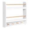 Kinderboekenplank van BukkitBow met 2 planken, 4 haken en wandmontage, gemaakt van MDF en grenenhout, 60x55x12cm