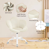 BukkitBow kinderbureaustoel van fluweel met bloemblad ontwerp, draaibaar en in hoogte verstelbaar, voor kinderen.