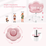 BukkitBow kinderbureaustoel van fluweel met bloemblad ontwerp, draaibaar en in hoogte verstelbaar.