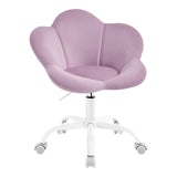 BukkitBow kinderbureaustoel van fluweel met bloemblad ontwerp, draaibaar en in hoogte verstelbaar, geschikt voor jonge kinderen.