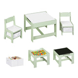 Houten kindertafel met 2 stoelen en opbergruimte van BukkitBow, perfect voor spelen en knutselen in de kinderspeelkamer.