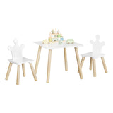 Houten kindertafel met 2 stoelen van BukkitBow, Montessori-speelset voor kinderen, perfect voor creatieve speelmomenten.
