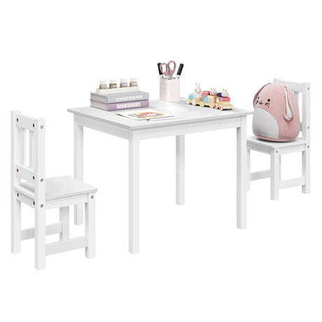 Houten kindertafel met twee stoeltjes van BukkitBow, perfect voor de kinderkamer, geschikt voor kinderen vanaf 2 jaar.