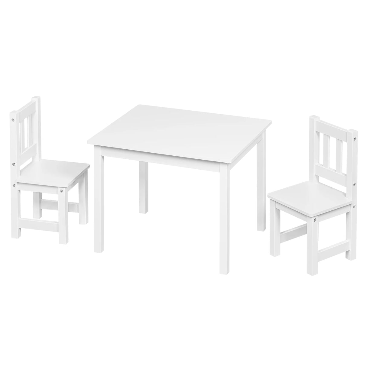 Houten kindertafel met 2 stoeltjes van BukkitBow, speeltafel voor kinderkamer, geschikt vanaf 2 jaar, gezellige zitgroep.