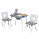 BukkitBow kindertafel met stoelen, ergonomisch en veilig ontwerp, compacte kinder meubelset, 59,5x46cm, geschikt voor kinderen.