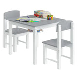 BukkitBow kindertafel met stoelen, inklusieve omkeerbare bouwplaat, opbergruimte en makkelijk schoon te maken, afmetingen 60x48x60cm.