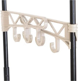 BukkitBow kledingrek met afneembare zijarmen, 2 opbergplanken, kunststof en stalen buis, 175cm hoog, maximale belasting 16kg.
