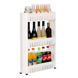 BukkitBow kleine keukenwagen met 3 lagen, smal rek op wielen, geschikt voor keuken, woonkamer of badkamer opslag.