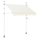 BukkitBow klemluifel muur luifel van polyester met PA-coating, UV-bescherming, verstelbare hoogte en kantelhoek, zonwering buiten.