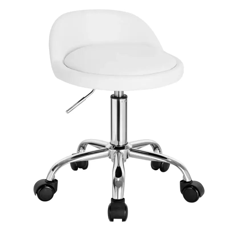 BukkitBow bureaustoel van kunstleder met metalen onderstel, wielen en hoogteverstelling, lichte rugondersteuning, 43-55cm.