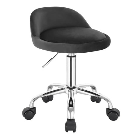 BukkitBow bureaustoel van kunstleder met metalen onderstel, wielen en lichte rugondersteuning, hoogte instelbaar van 43-55 cm