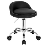 BukkitBow bureaustoel van kunstleder met rugondersteuning, metalen onderstel, wielen en hoogteverstelling van 43-55 cm.