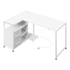 BukkitBow L-vorm bureau met hout en metaal, inclusief USB-poorten, modern hoekbureau voor thuis of kantoorgebruik
