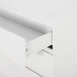 BukkitBow ladekast met 3 lades van spaanplaat, slaapkamer dressoir met opbergruimte, zwart modern design