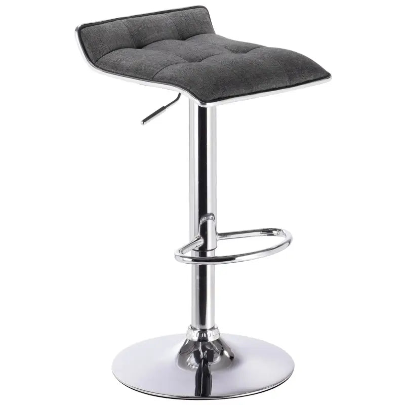 BukkitBow linnen barkruk met verchroomd stalen frame, draaibaar, in hoogte verstelbaar en modern design, zithoogte 62-84 cm.