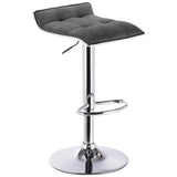 BukkitBow linnen barkruk met verchroomd stalen frame, draaibaar, in hoogte verstelbaar en modern design, zithoogte 62-84 cm.